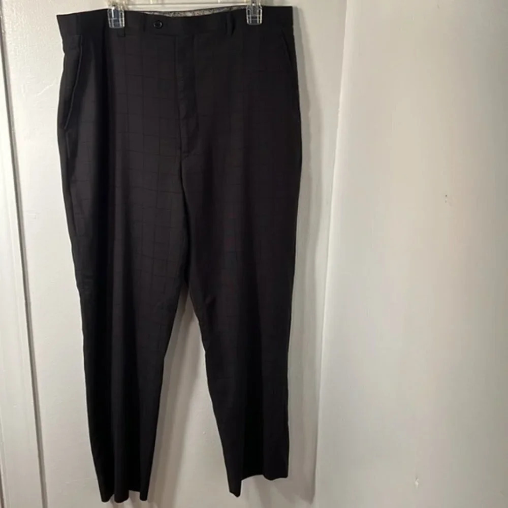 Stacy Adams, 38L, pocket, button zip latch‎ Front closure, Black check pattern